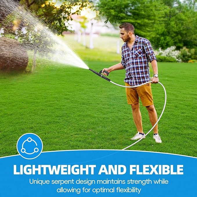 SPECILITE Metal Garden Hose 50ft Heavy Duty 304 Stainless Steel Water Pipe for Yard, Outdoor, RV - Durable, Tough & Flexible, Kink & Tangle Free, Pet-proof, Puncture Resistant with Independent Grip