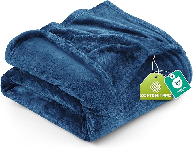 Utopia Bedding Fleece Blanket Twin Size Royal Blue 300GSM Luxury Anti-Static Fuzzy Soft Microfiber Bed Blanket (60x80 Inch)