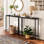 HOOBRO 2 Pack Narrow Console Table, 29.5" Small Entryway Table, Thin Long Sofa Side Display Table, for Hallway, Bedroom, Living Room, Foyer, Black BK75XGP201