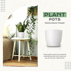 Utopia Home - Plant Pots Indoor with Drainage - 7/6.6/6/5.3/4.8 Inches Home Decor Flower Pots - Pack of 10 Plastic Planters for Indoor Plants, Cactus, Succulents Pot - Grey