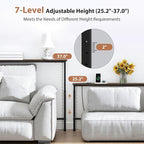 GRLEAF 2 Pack Adjustable Height Narrow Console Table with Power Outlets, 70" Long Sofa Table with Charging Station Behind Couch Table Entryway Table for Living Room and Hallway – Rustic Brown