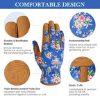 Trifabricy Gardening Gloves for Women, Breathable leather Garden Gloves with Grip, Thorn-Proof Puncture-Resistant Work Gloves
