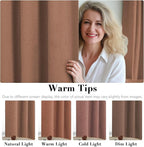 H.VERSAILTEX White Linen Blackout Curtains Durable Thick Textured Linen Look 100% Blackout Patio Door Curtain Anti Rust Grommet Extra Wide Sliding Door Curtain Panel, W100 x L108 inch, Washed Spice