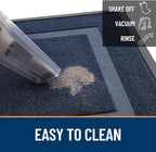 OLANLY Front Door Mat Indoor Outdoor Entrance, Waterproof All-Season, All-Weather Doormat, Sturdy Natural Rubber, Fade Resistant, Low Profile, Easy Clean Patio Porch Entryway Mat, 59x30, Blue