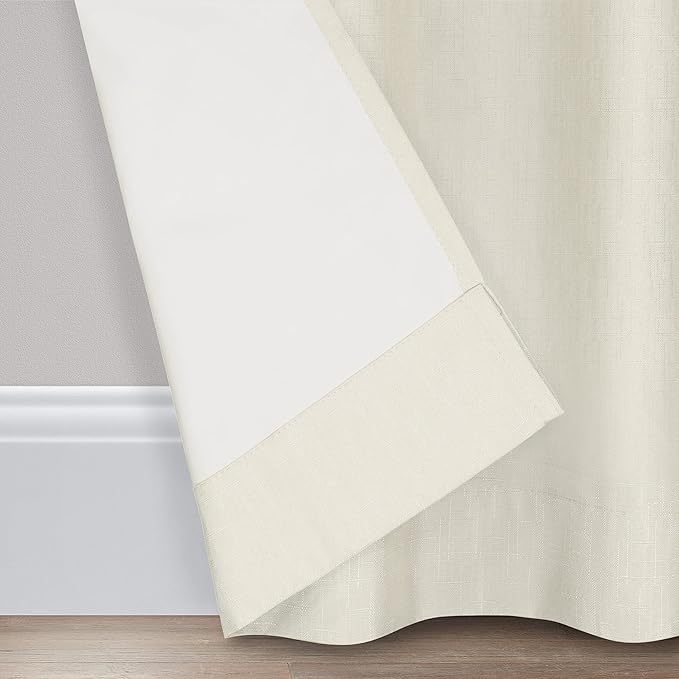ECLIPSE Kendall Modern Blackout Thermal Rod Pocket Window Curtain for Bedroom or Living Room (1 Panel), 42 X 54, Ivory