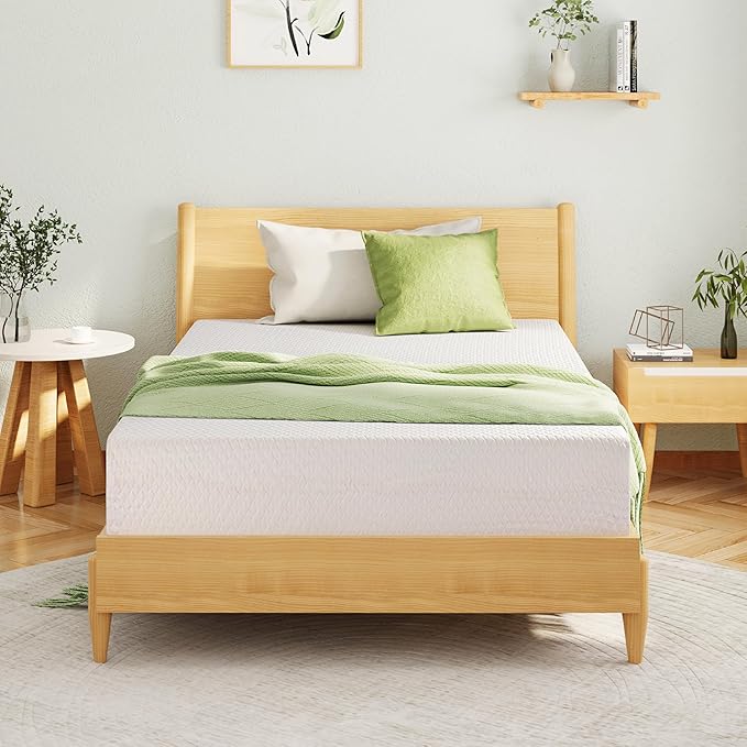 EGOHOME 5 Inch Full Size Mattress for Kids, Memory Foam Mattress with Cooling Green Tea Gel, Relieve Pressure with Medium Firm Support, CertiPUR-US Certified, 75''L x 54''W, White