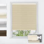 LazBlinds No Tools No Drill Cordless Cellular Shades, Blackout Light Blocking Honeycomb Shades for Home, Thermal Insulation Blinds for Windows, 34" W x 48" H, Beige