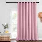 NICETOWN Blackout Curtains for Sliding Glass Door Room Divider Noise Reduce Curtain Panel Portable Window Screen Sliding Partition, W100 x L102 inches, 1 Panel, Rouge Pink