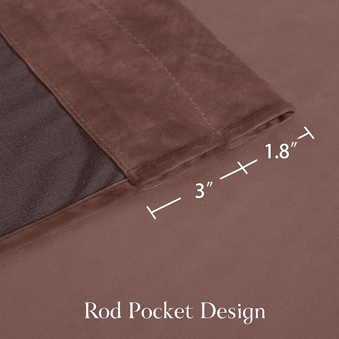 NICETOWN Dusty Rose Pink Velvet Curtains 96 inches Long - Blackout Curtains for Living Room, Thermal Insulated Soundproof Panels Soft Luxury Home Decor for Bedroom, W52 x L96, 2 Panels