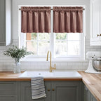 NICETOWN Velvet Cafe Windows Valance, Dusty Rose Pink Window Treatment for Kitchen, Privacy Protection Home Decoration for Living Room, W52 x L18, 1 Panel