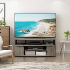 Furinno JAYA Large Entertainment Stand for TV Up to 55 Inch, French Oak Grey/Black