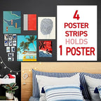 Command Poster Strips, 256 Strips Damage-Free Poster Hangers, No Tools Requried, Great for Home, Room, Wall, Office, and Dorm Decor, White Adhesive