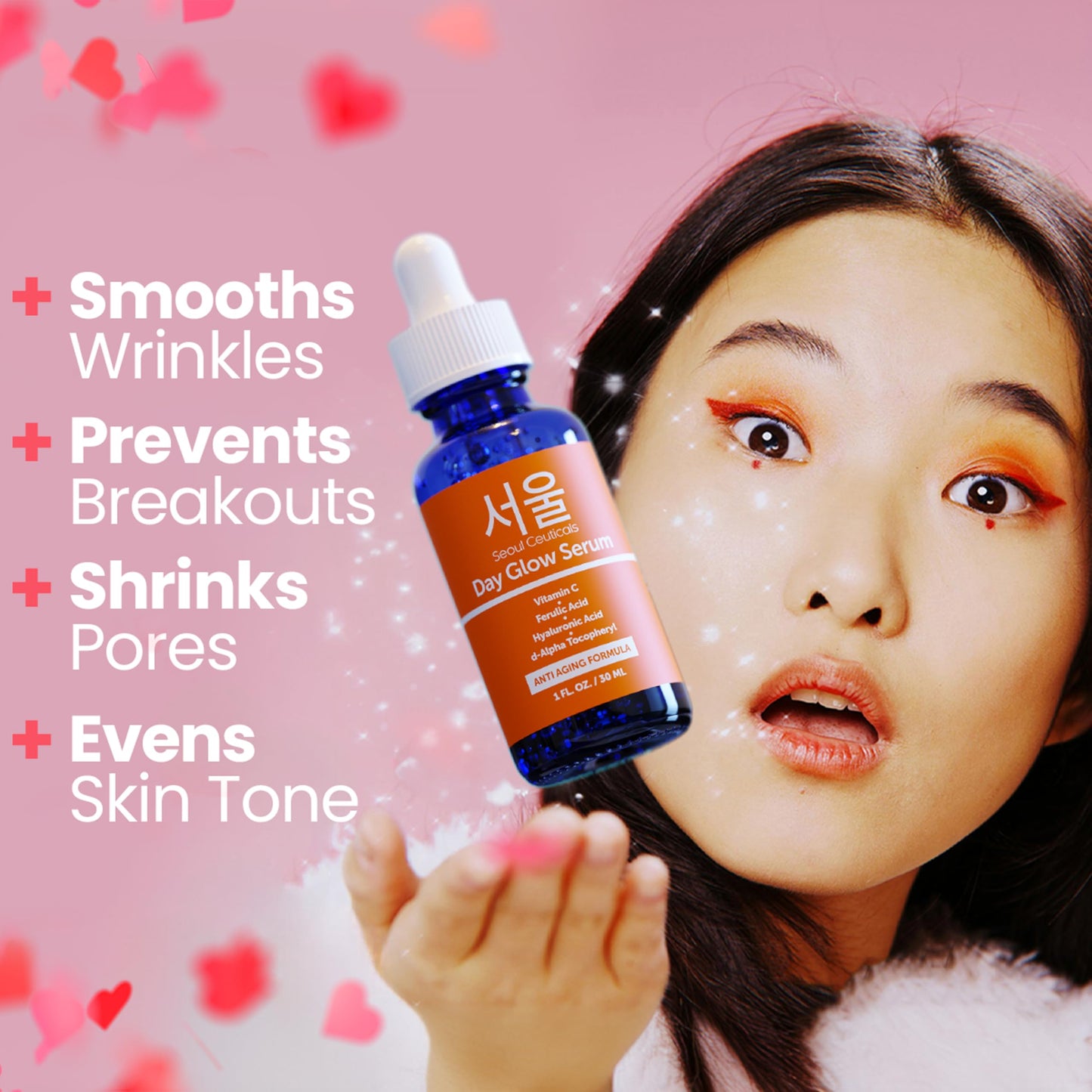 SeoulCeuticals 20% Vitamin C Serum - Hyaluronic Acid & CE Ferulic Acid for Anti-Aging Korean Skincare | AlluCanFind