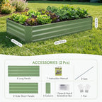 INNO STAGE 2Pcs Galvanized Raised Garden Bed Kit, 6x3x1FT Metal Raised Garden Beds for Vegetables, Rust-Resistant & Easy Assembly, Outdoor Raised Beds for Gardening, Flowers, Herbs (Green)
