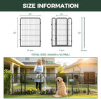 FXW Garden Fence Outdoor for The Yard – 40in(H) x 54.7ft(L) Heavy Duty Metal Animal Barrier for Dog and Rabbit, Decorative Dog Fence, 24 Panels, Black