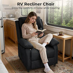 Recliner Chair, Reading Chair for Adults with Side Pockets, Recliners with Padded Deep Seat, Small Recliners for Small Spaces, Linen Fabric Comfy Chair for Bedroom, Living Room, and RV