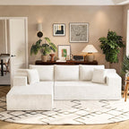 Homall 108" Modular Sectional Sofa, Boneless Couch with L-Shape Chaise, Cloud Couch with Deep Seat Upholstered, No Assembly Required for Living Room, Bedroom (Chenille, Beige)