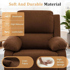 Recliner Chair, 360 Swivel Rocker Chair for Adults, Small Rocking Recliner for Small Spaces, Upholstered Fabric Glider Recliner Nursery