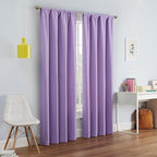 ECLIPSE Kendall Modern Blackout Thermal Rod Pocket Window Curtain for Bedroom or Living Room (1 Panel), 42" x 63", Light Purple