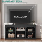 YITAHOME Farmhouse TV Stand for 65 Inch TV, Entertainment Center with Adjustable Shelf, Large TV Console Table for Living Room (Black)