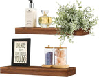 Sorbus Floating Shelves for Wall, Bathroom Shelves Wall Mounted for Kitchen, Bedroom, Bathroom Storage Over Toilet, Hanging Book Shelf for Home Decor Living Room (Walnut, 2 Pack)