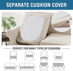 H.VERSAILTEX 3 Piece Stretch Sofa Covers for 2 Cushion Loveseat Couch Covers for Living Room Furniture Cover (Base Cover Plus 2 Seat Cushion Covers) Thicker Jacquard Fabric(Medium, Island Fossi)