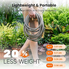 Girafe Tools Garden Hose 25ft x 5/8", 304 Stainless Steel Metal Water Hose, No Kink Garden Water Hose with 9 Pattern Spray Nozzle, Flexible, Lightweight, Kink Free Hose for Yard, Outdoor