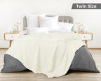 Utopia Bedding Ivory 100% Cotton Waffle Blanket 300 GSM [Twin - 90x66 Inch] Soft Lightweight Breathable Bed Blanket for All Season