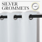 NICETOWN Room Darkening Curtain Panels for Bedroom, Easy-Care Solid Thermal Insulated Grommet Room Darkening Draperies/Drapes (Greyish White, 2 Panels, 34 by 54)