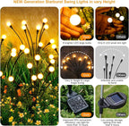 Solar Lights Outdoor(4 Pack,32 LEDs), ASMAD Solar Garden Lights, Outdoor Decorations, Firefly Light for Patio Decor, Big Bulb, Unique Gifts for Women, Gifts for Grandma