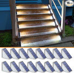 NIORSUN Solar Step Lights,16 Pack Cool White Solar Stair Lights Outdoor Waterproof IP67 Auto On Off,Solar Lights for Steps,Stair,Patio,Yard,Porch,Front Door,Sidewalk,Deck Decor