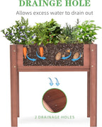 Raised Garden Bed with Legs (31x16x31''), Solid Wood Elevated Planter Box for Outdoor