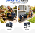 Garden Kneeler and Seat with Upgraded Wide & 3" Thick Kneeling Pad, Heavy Duty Garden Stool with 2 Large Tool Bags, Portable Bench for Weeding, Gardening Gifts for Women, Men, Seniors, Grey