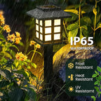 GIGALUMI Solar Outdoor Lights，8 Pack LED Solar Lights Outdoor Waterproof, Solar Walkway Lights Maintain 10 Hours of Lighting for Your Garden, Landscape, Path, Yard, Patio, Driveway
