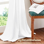 NICETOWN White Velvet Curtains 63 inches for Bedroom, Sound Reducing Heavy-Duty Solid Rod Pocket Light Blocking Drapes/Panels for Living Room (2 Panels, 52 inches Wide Each Panel)