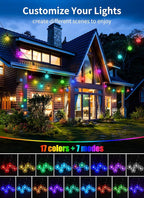 Brightown Outdoor String Lights 29 Feet G40 LED Patio Lights, 13 Plastic Multicolor Bulbs(1 Spare), Remote, Timer, Waterproof Connectable Hanging Light for Porch Balcony Party Decor, E12 Base, RGBW