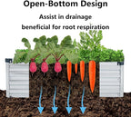 2 Pack 8x4x1FT Galvanized Raised Garden Beds Kit Outdoor Metal Gardening Planter Box for Vegetable Elevated Flower Herbs,Silver