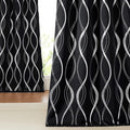 NICETOWN Blackout Curtain Panels 84 inches - Light Reducing Thermal Insulated Solid Grommet Blackout Curtains/Panels/Drapes for Living Room/Nursery/Kids Room (Set of 2, 42" Wide, Black)