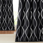 NICETOWN Blackout Curtain Panels 84 inches - Light Reducing Thermal Insulated Solid Grommet Blackout Curtains/Panels/Drapes for Living Room/Nursery/Kids Room (Set of 2, 42" Wide, Black)