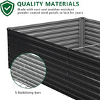 6x3x2FT Galvanized Raised Garden Bed Kit,Vegetable Plant Boxes-Rectangle Metal Flower Box,Large Planter Raised Beds Outdoor Garden for Planting,Fruit,Herb-Black