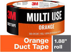 3M Multi-Use Colored Duct Tape, Orange with Strong Adhesive and Water-Resistant Backing, Multi-Surface Duct Tape for Indoor and Outdoor Use, 1.88 Inches x 20 Yards, 1 Roll (3920-OR) (Pack of 2)