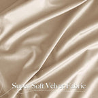 NICETOWN Beige Velvet Room Darkening Curtains, Home Decor Light Blocking Thermal Insulated Drapes for Theater and Movie Room (Set of 2, 90 inches Long)