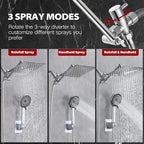 Shower Head,12”Rain Shower Head with Handheld Spray Combo and Adjustable Extension Arm/Shower System,High Pressure Rain Fall Hose,Chrome