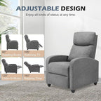 Sweetcrispy Massage Recliner Chair for Adults, Adjustable Home Theater Seating with Lumbar Support for Living Room, Modern Fabric Reclining, Cool Gray