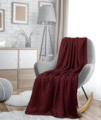 Utopia Bedding Burgundy 100% Cotton Waffle Blanket 300 GSM [King - 90x108 Inch] Soft Lightweight Breathable Bed Blanket for All Season