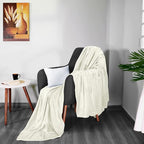 Utopia Bedding Fleece Blanket Throw Size Ivory 300GSM Luxury Anti-Static Fuzzy Soft Microfiber Blanket for Couch, Sofa and Bed (50x60 Inch)
