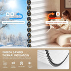 LazBlinds No Tools No Drill Cordless Cellular Shades, Blackout Light Blocking Honeycomb Shades for Home, Thermal Insulation Blinds for Windows, 23" W x 36" H, White