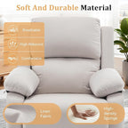 Recliner Chair, 360 Swivel Rocker Chair for Adults, Small Rocking Recliner for Small Spaces, Upholstered Fabric Glider Recliner Nursery (Swivel Rocker Recliner, Off White)