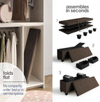 Storage Ottoman Bench with Bins, 43-in Storage Bench for Bedroom End of Bed, Folding Foot Rest Ottoman for Living Room Max 660lbs, Fabric Ottomans, Brown
