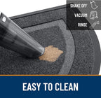 OLANLY Half Circle Door Mat Indoor Outdoor Entrance Welcome, Waterproof All-Season, All-Weather Doormat, Sturdy Natural Rubber, Low Profile, Easy Clean Patio Porch Entryway Mat, 71x47, Grey